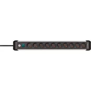 Mehrfachsteckdose Brennenstuhl 1391030000 3m 10 AC-Ausgänge Indoor Schwarz Silber
