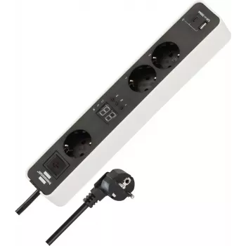 Power Extension Brennenstuhl 1153230026 1,5 m 3 AC-Steckdosen Innenbereich Schwarz Weiß