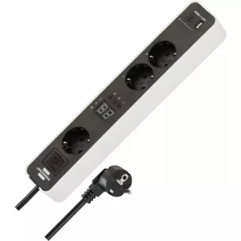 Power Extension Brennenstuhl 1153230026 1,5 m 3 AC-Steckdosen Innenbereich Schwarz Weiß