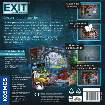 Jigsaw Puzzle Kosmos EXIT – Das Puzzle: Das verborgene Atelier, 500 Teile