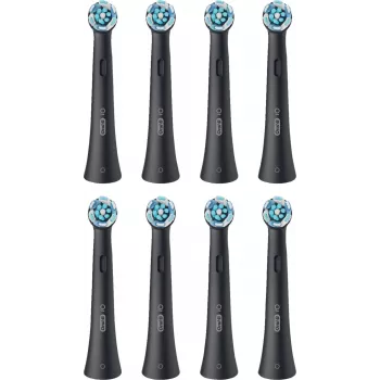 Oral-B iO Ultimate Clean Ersatzbürstenköpfe — 8er-Pack, Schwarz, für überlegene Plaque-Entfernung