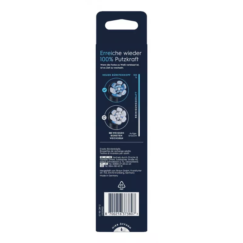 Oral-B iO Ultimate Clean 16262903 Zahnbürstenkopf 2 Stück Schwarz