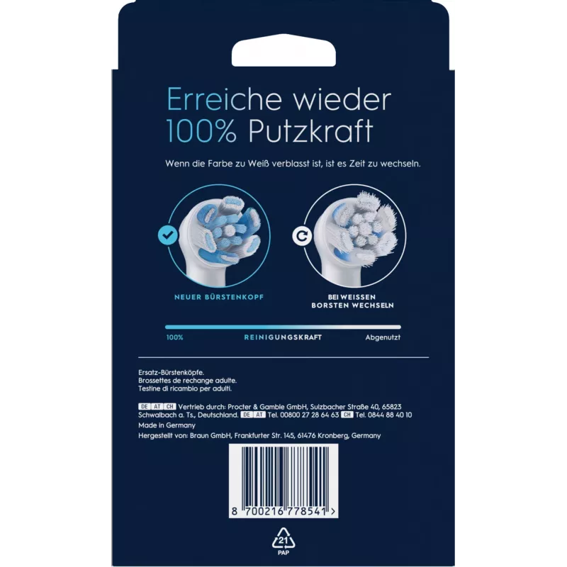 Oral-B Zahnbürstenkopf 8 Stück Weiß