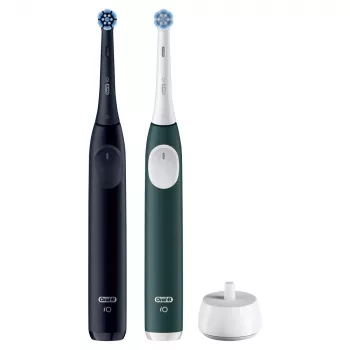 Elektrische Zahnbürste BRAUN Oral‑B iO Series 2 Duo Schwarz/Grün, wiederaufladbar, Modell 62418