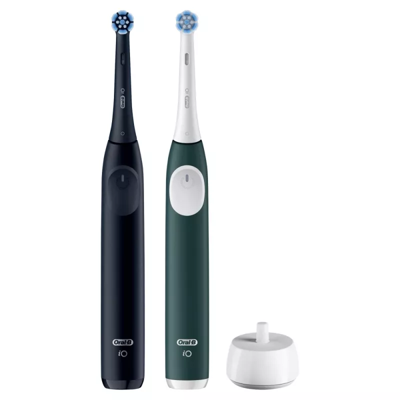 Elektrische Zahnbürste BRAUN Oral‑B iO Series 2 Duo Schwarz/Grün, wiederaufladbar, Modell 62418