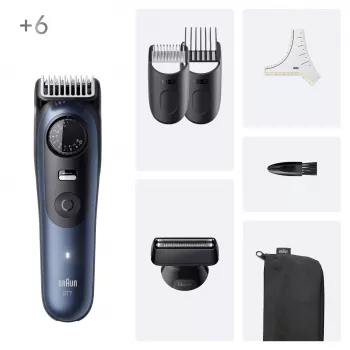 Braun BeardTrimmer 7 BT7520 Akku 40 2 cm Nass & Trocken Schwarz, Blau