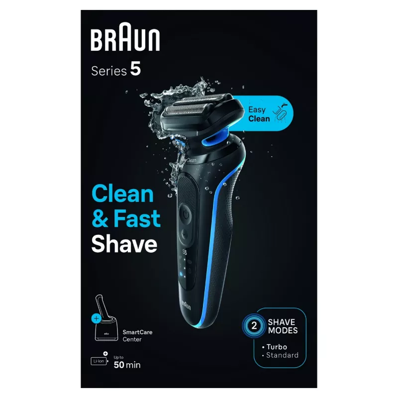 Braun Series 5 52-B7000cc Folienrasierer Trimmer Schwarz Batterie Lithium-Ionen