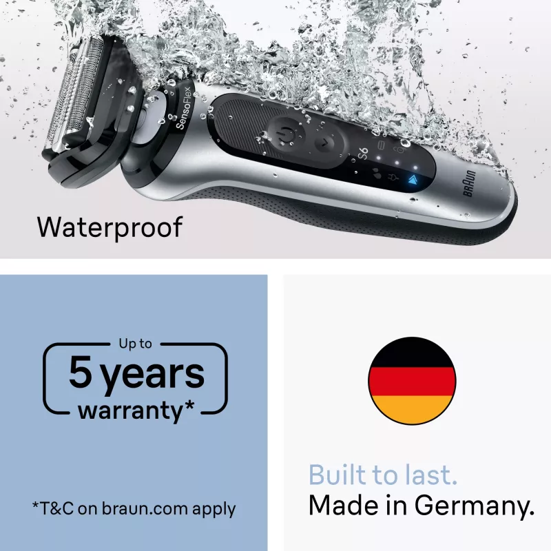 Elektrorasierer BRAUN Series 6 62-B1200S Nass & Trocken mit integriertem Barttrimmer