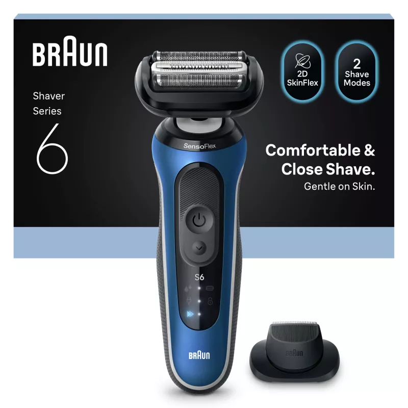 Elektrorasierer BRAUN Series 6 62-B1200S Nass & Trocken mit integriertem Barttrimmer