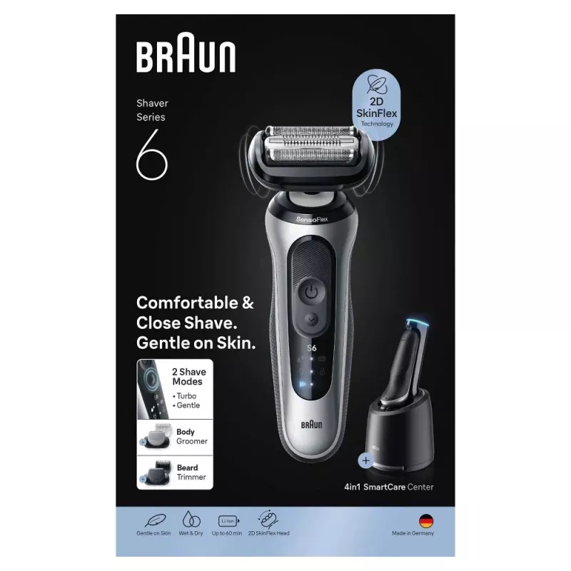 Braun Series 6 62-S7650cc Silber - Folienrasierer mit Li-Ion Akku