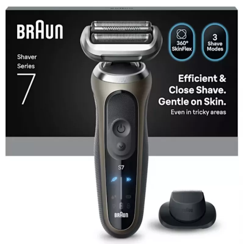 Braun Series 7 72-C1200s Elektrorasierer - Nass & Trocken, Schwarz/Bronze, Edelstahl