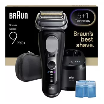 Folienrasierer Braun Series 9 Pro+ 9660CC Schwarz Silber Edelstahl