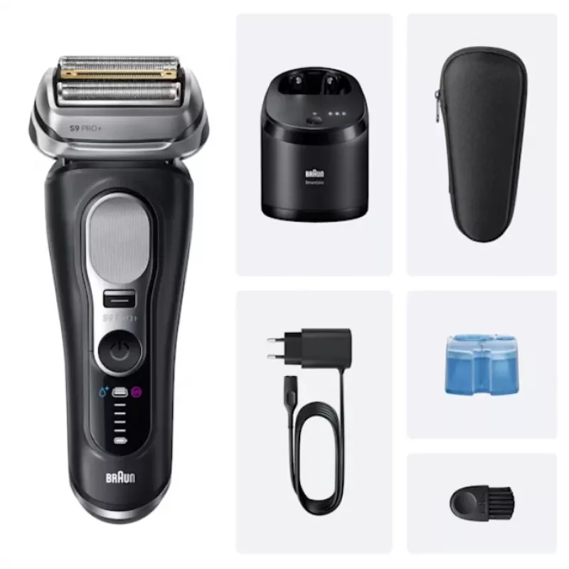 Folienrasierer Braun Series 9 Pro+ 9660CC Schwarz Silber Edelstahl