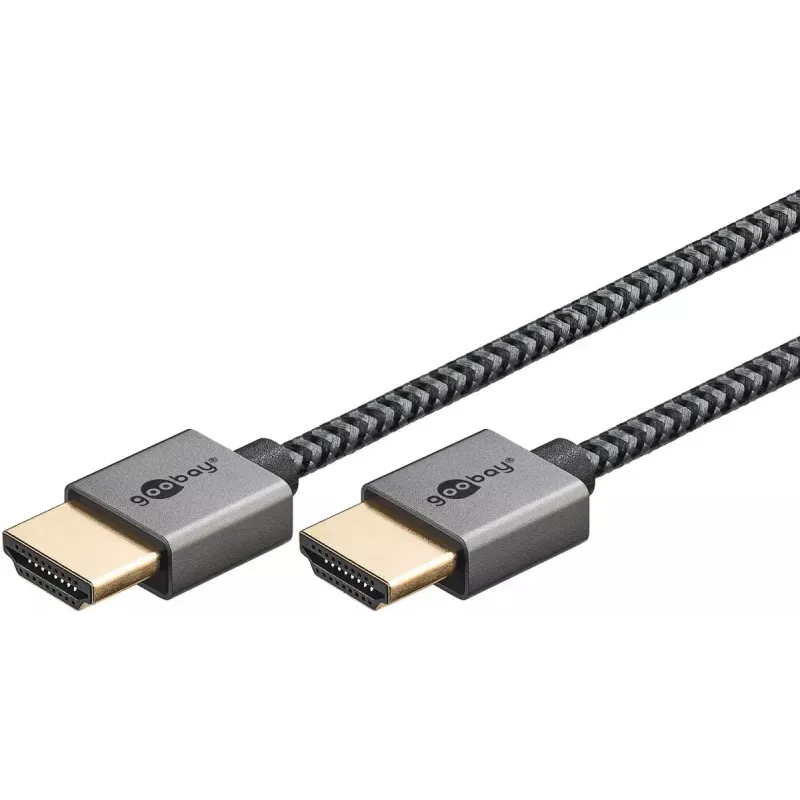 Goobay HDMI-Kabel 3m Typ A Stecker-Stecker 18 Gbit/s Grau