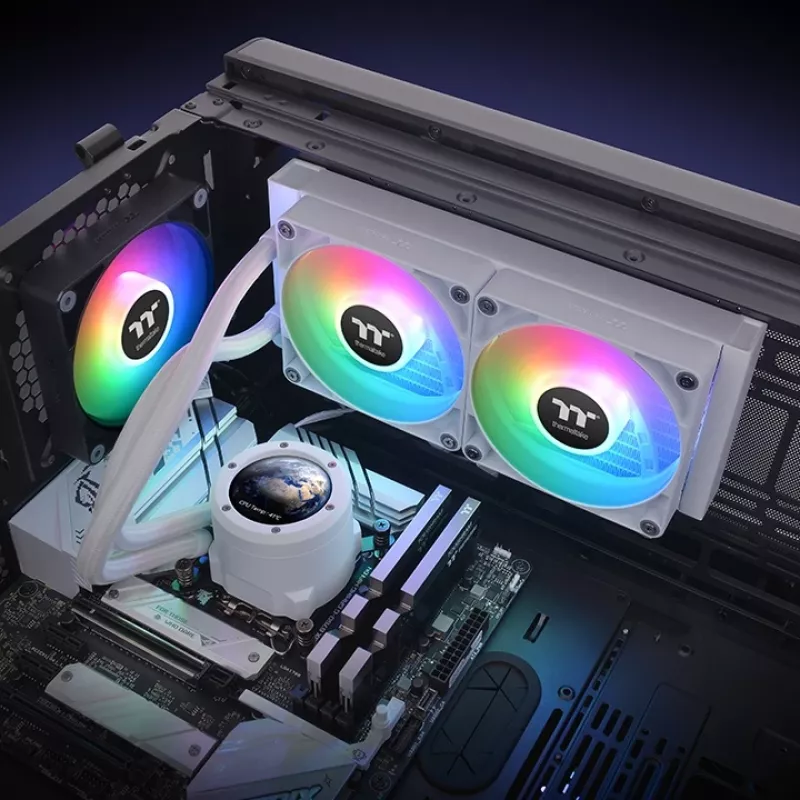 THERMALTAKE Wasserkühlung – TH240 V2 Ultra ARGB Sync All-In-One Flüssigkeitskühler – White Edition
