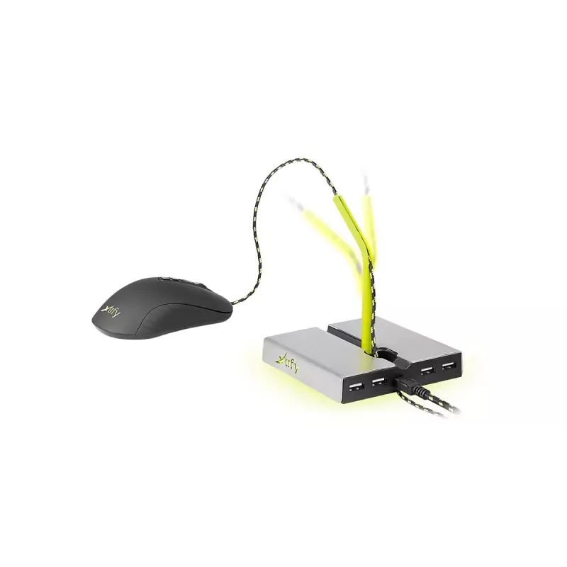 Xtrfy B1 Mouse Bungee LED Maushalter mit 4-Port-USB-2.0-Hub