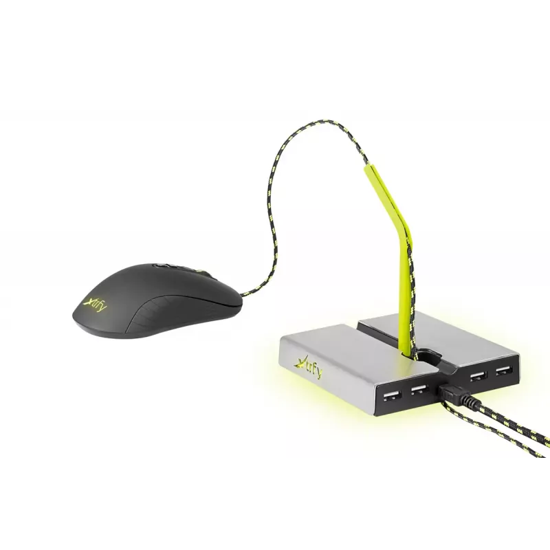 Xtrfy B1 Mouse Bungee LED Maushalter mit 4-Port-USB-2.0-Hub