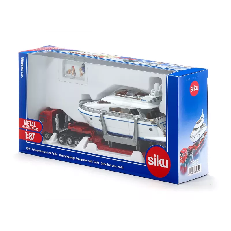 Siku Schwertransporter mit Yacht, Schwertransporter-Modell, Vormontiert, 1:87, Junge/Mädchen, 3 Jahr(e), 99 Jahr(e)
