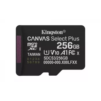 Kingston Technology 256GB micSDXC Canvas Select Plus Gen3 150R A1 Einzelpackung w/o ADP