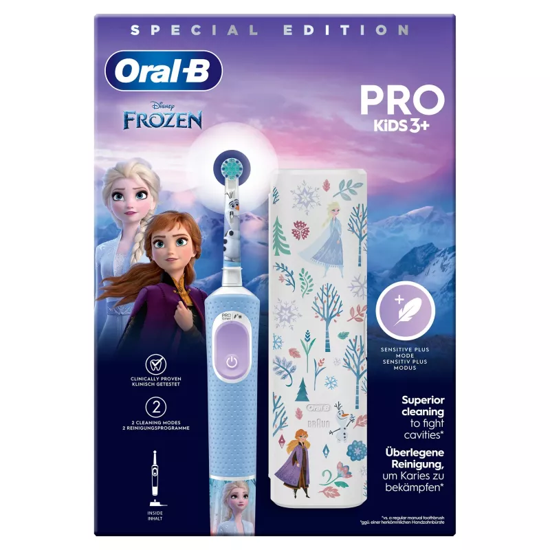 Oral-B Vitality Pro Frozen Kinder-Rotations-Schwingzahnbürste Schwarz, Grau