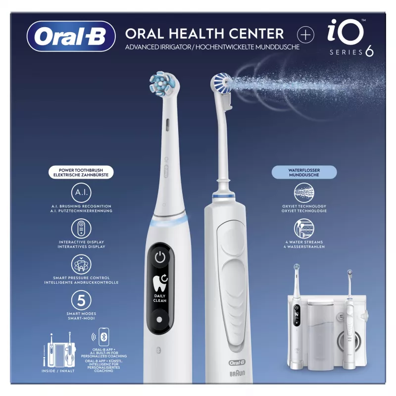 Rotierend-oszillierende Zahnbürste Oral-B iO6 White Erwachsene Akku 2 Bürstenköpfe