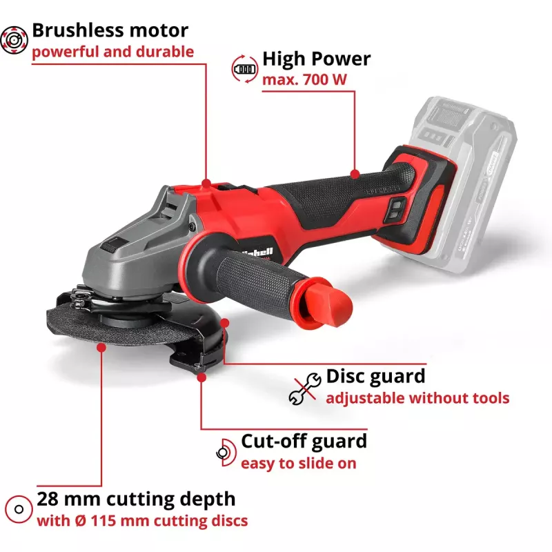 Akku-Winkelschleifer EINHELL AXXIO 18/115 — 18 V, 115 mm Scheibe, Gehäuse (ohne Akku/Ladegerät)