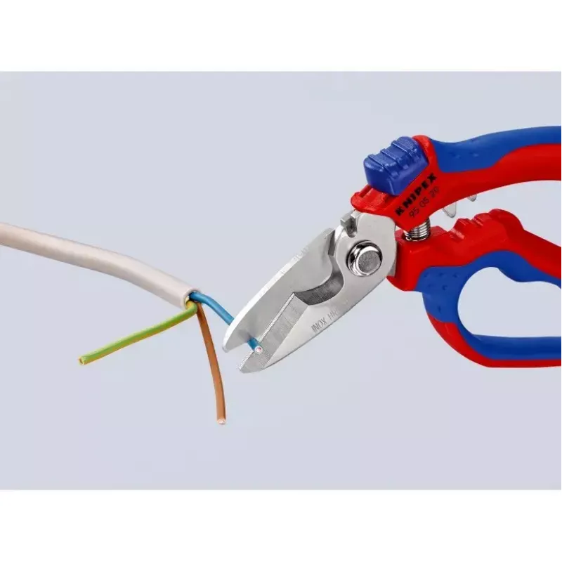 Knipex 95 05 20 SB Zange Edelstahl Kunststoffgriff Blau Rot