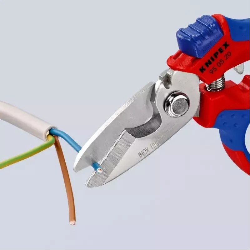 Knipex 95 05 20 SB Zange Edelstahl Kunststoffgriff Blau Rot