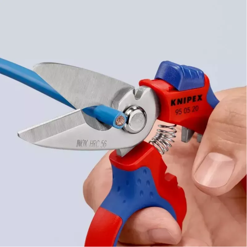 Knipex 95 05 20 SB Zange Edelstahl Kunststoffgriff Blau Rot