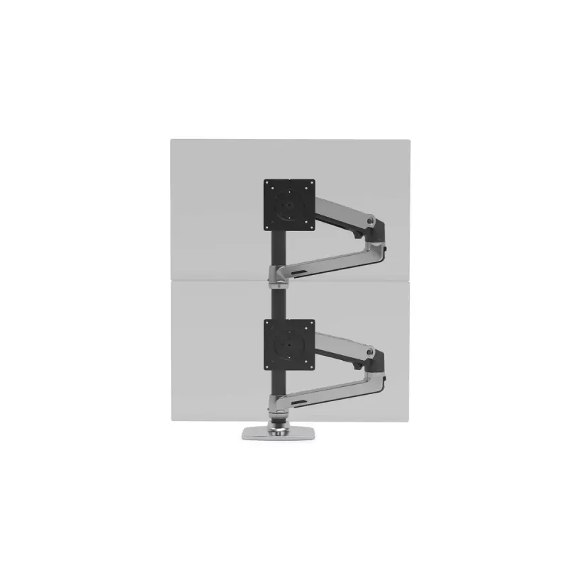 Ergotron LX Serie LX Dual Stacking Arm, hohe Säule 101,6 cm, Aluminium, Klemme, 20 kg