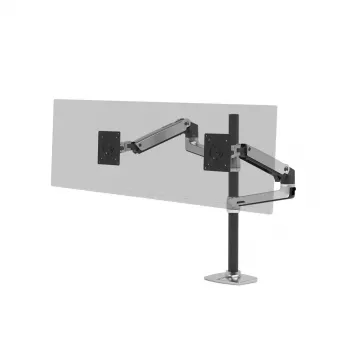Ergotron LX Serie LX Dual Stacking Arm, hohe Säule 101,6 cm, Aluminium, Klemme, 20 kg
