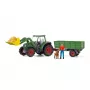 Traktor mit Anhänger Schleich FARM WORLD 42608 Schwarz Grün Rot Gelb