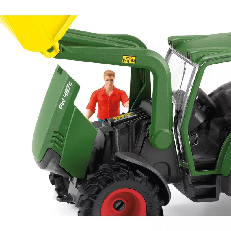 Traktor mit Anhänger Schleich FARM WORLD 42608 Schwarz Grün Rot Gelb