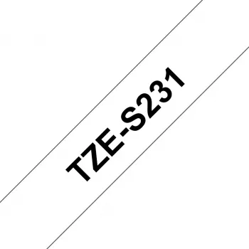 Beschriftungsband Brother TZe-S231 12mm schwarz auf weiß