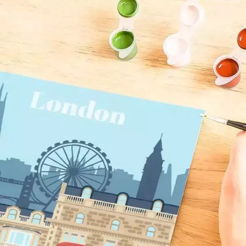 Malset Ravensburger CreArt — Colorful London (Modell 23525) zum Malen auf Leinwand mit nummerierter Anleitung