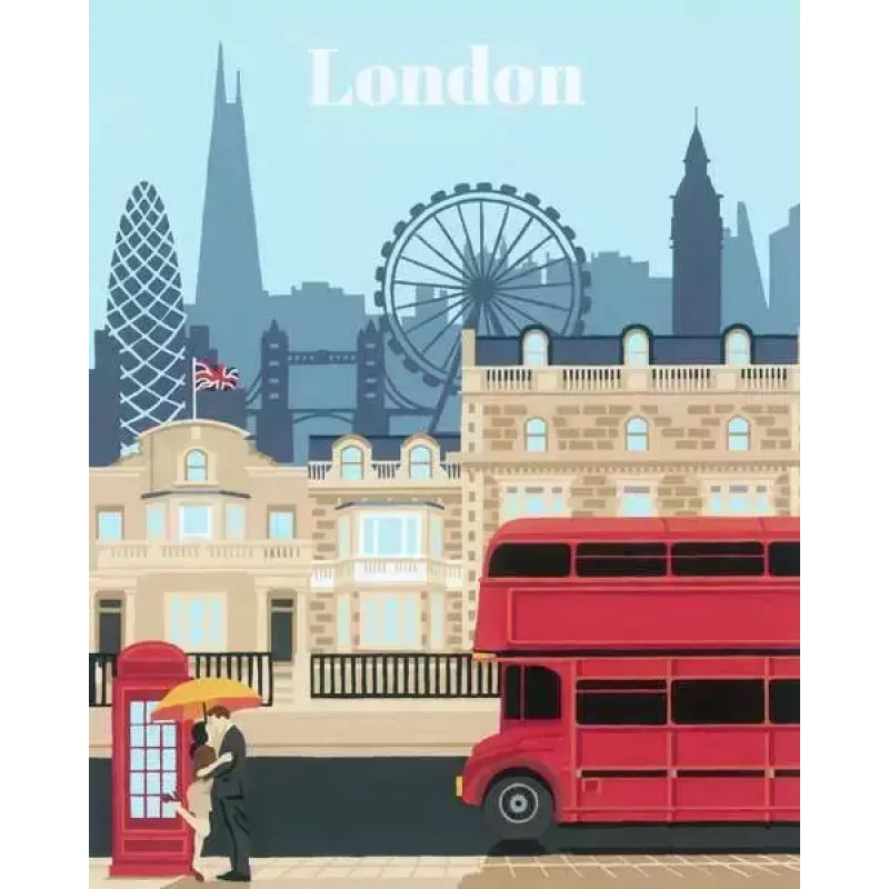 Malset Ravensburger CreArt — Colorful London (Modell 23525) zum Malen auf Leinwand mit nummerierter Anleitung