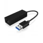 ICY BOX USB 3.0 A-Typ auf RJ-45 Ethernet-Port, Kabelgebunden, USB, Ethernet, 1000 Mbit/s, Schwarz