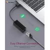 ICY BOX USB 3.0 A-Typ auf RJ-45 Ethernet-Port, Kabelgebunden, USB, Ethernet, 1000 Mbit/s, Schwarz