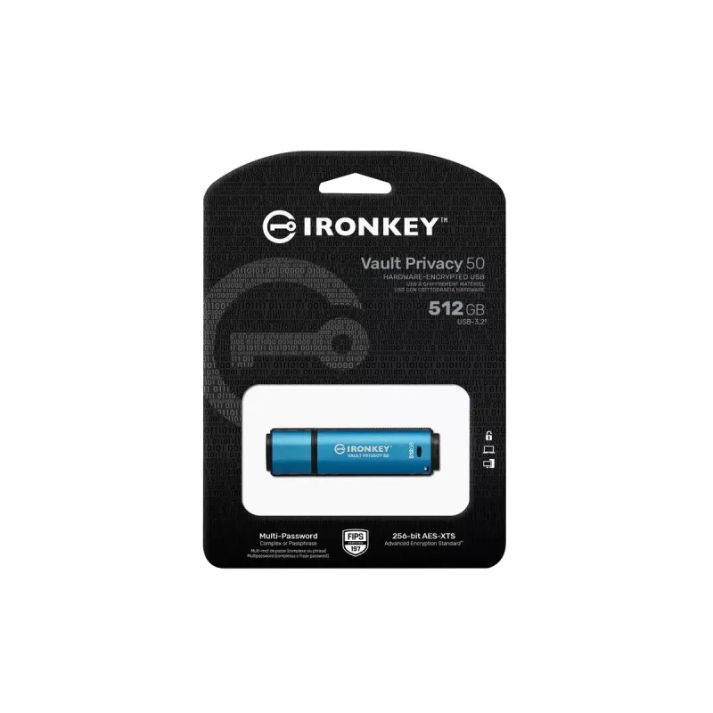USB-Flash-Laufwerk Kingston Technology 512 GB IronKey Vault Privacy 50 AES-256