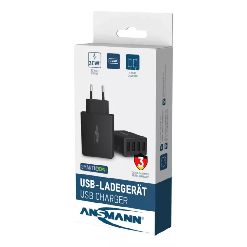 ANSMANN Wand-USB-Ladegerät 4 Ports