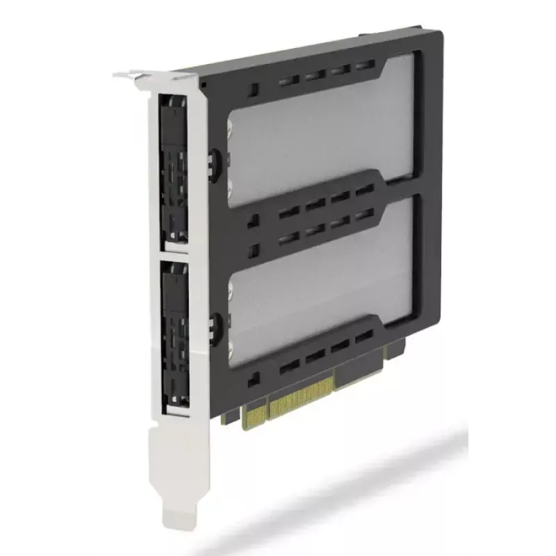 Icy Dock ExpressSlot Elite Schnittstellenkarte MB842MP-B — PCIe Hot-Swap-Adapter für 2,5-Zoll-Laufwerksschächte, schwarz/silber