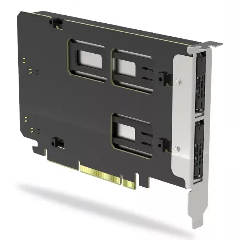 Icy Dock ExpressSlot Elite Schnittstellenkarte MB842MP-B — PCIe Hot-Swap-Adapter für 2,5-Zoll-Laufwerksschächte, schwarz/silber