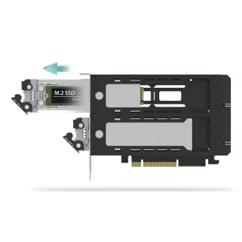 Icy Dock ExpressSlot Elite Schnittstellenkarte MB842MP-B — PCIe Hot-Swap-Adapter für 2,5-Zoll-Laufwerksschächte, schwarz/silber