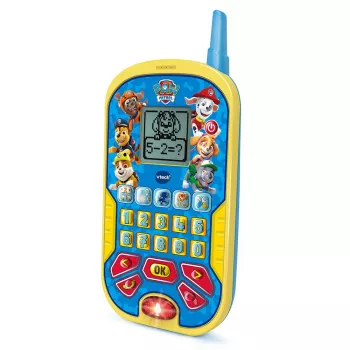 Kindertelefon VTech PAW Patrol Lernhandy — für Kinder ab 2 Jahren, blau/gelb, 140 g