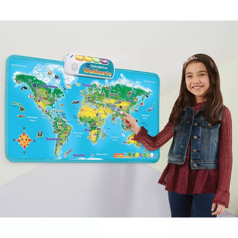 VTech Interaktive Weltkarte, 6 Jahr(e), Mit Ton, Batterien erforderlich, AA, Mehrfarbig