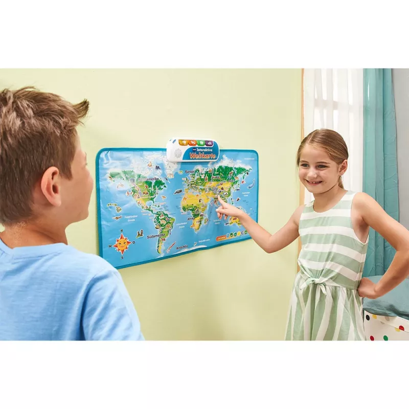 VTech Interaktive Weltkarte, 6 Jahr(e), Mit Ton, Batterien erforderlich, AA, Mehrfarbig