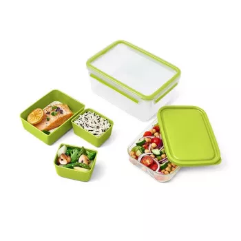 EMSA CLIP & GO XL Lunchbox 2.3 L Grün, Transparent 1 Stück
