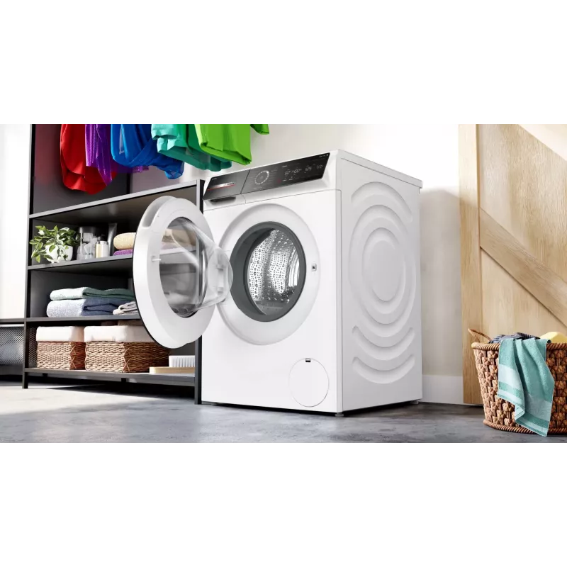 Bosch Serie 8 WGB244A40 Frontlader-Waschmaschine, 9 kg, 1400 U/min, i-Dos, Weiß/Schwarz