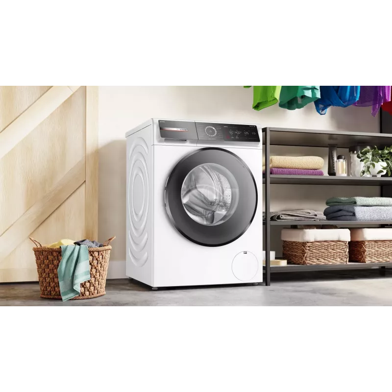 Bosch Serie 8 WGB244A40 Frontlader-Waschmaschine, 9 kg, 1400 U/min, i-Dos, Weiß/Schwarz