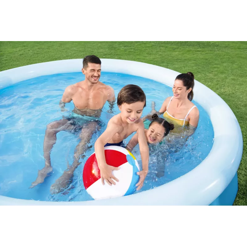 Bestway Fast Set Rund Aufblasbarer Pool-Set 3,05 m x 66 cm, 3200 L, Aufblasbarer Pool, Kind & Erwachsener, Blau, Weiß, 9,26 kg